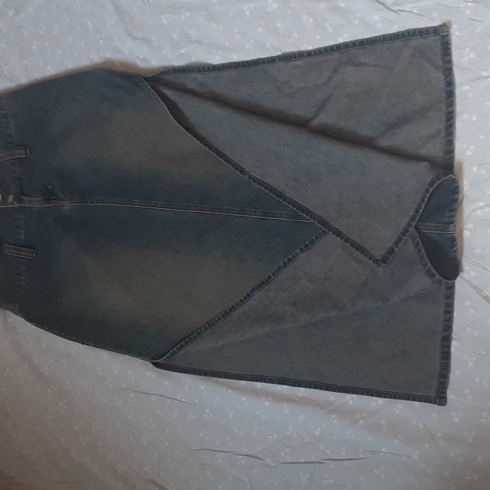 Canyon River Blues Denim Maxi Skirt Size S Blue Side Slit Casual Jean Skirt - Picture 4 of 12
